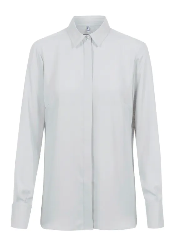 Greiff 6580 Bluse – verdeckte Knopfleiste, Damenschnitt, Essentials – Chiffon