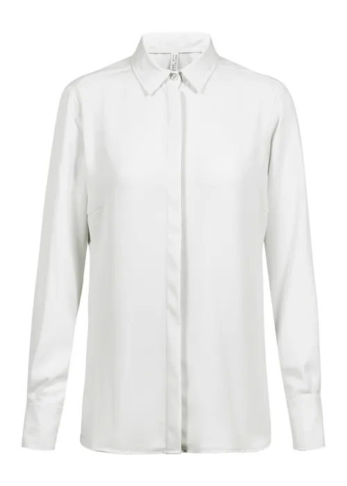 Greiff 6580 Blouse Verdekte Knopen Regular Fit Dames Essentials - Chiffon