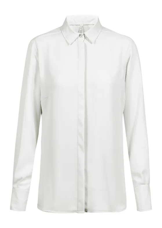 Greiff 6580 Bluse – verdeckte Knopfleiste, Damenschnitt, Essentials – Chiffon