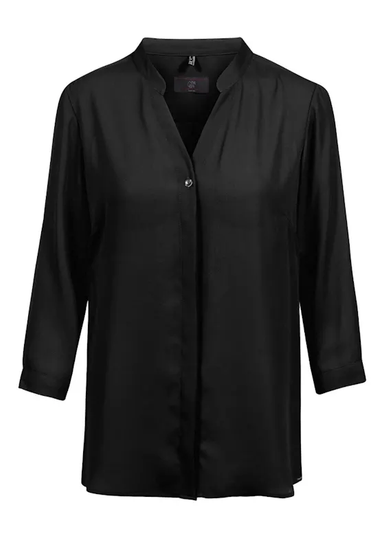 Greiff 6586 Chiffonbluse, Dreiviertelärmel, Regular-Fit, Damen, Essentials - Chiffon