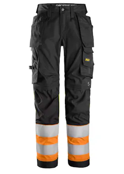 Snickers High-Vis, Klasse 1 Dames Stretch Werkbroek met Holsterzakken 6734 miniatuur