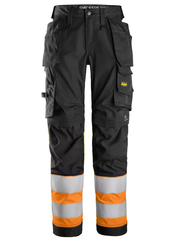 Snickers High-Vis, Klasse 1, Damen-Stretch-Arbeitshose mit Holstertaschen 6734