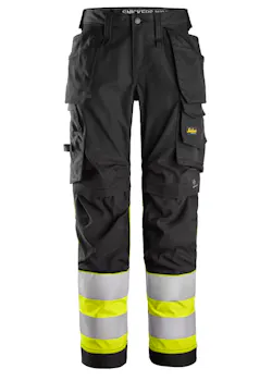Snickers High-Vis, Klasse 1 Dames Stretch Werkbroek met Holsterzakken 6734