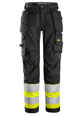 Snickers High-Vis, Klasse 1 Dames Stretch Werkbroek met Holsterzakken 6734