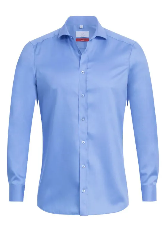 Greiff 6760 Overhemd Opengewerkte Kraag Slim Fit Essentials - Premium