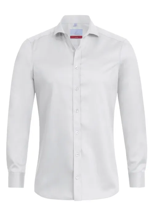 Greiff 6760 Overhemd Opengewerkte Kraag Slim Fit Essentials - Premium