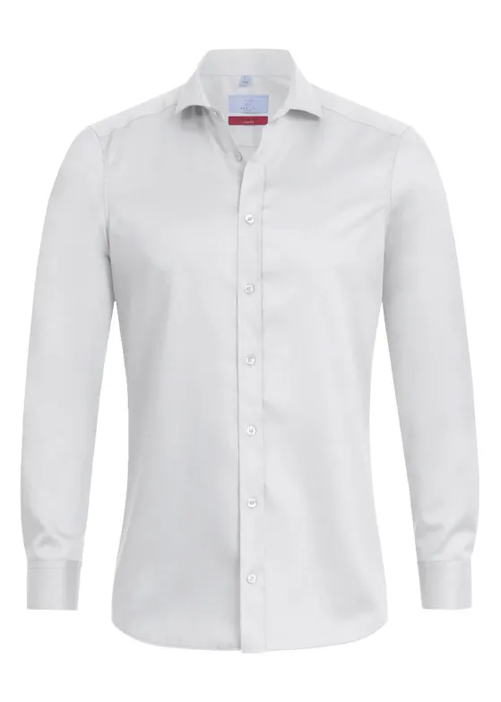 Greiff 6760 Overhemd Opengewerkte Kraag Slim Fit Essentials - Premium