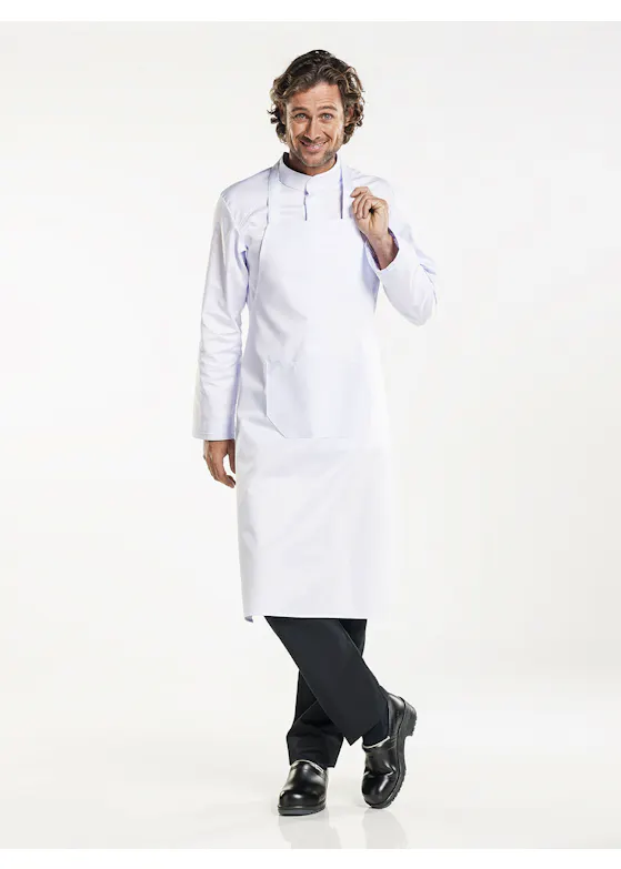 Chaud Devant Schort Bib Apron RPB White