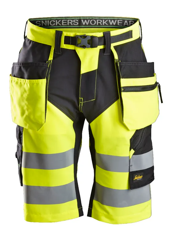 Snickers Workwear FlexiWork, High-Vis kurze Hose+ mit Holstertaschen, Klasse 1 - 6933