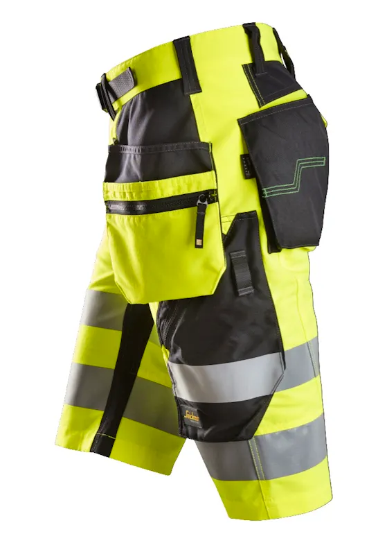 Snickers Workwear FlexiWork, High-Vis kurze Hose+ mit Holstertaschen, Klasse 1 - 6933