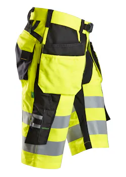 Snickers Workwear FlexiWork, High-Vis Korte Broek+ met Holsterzakken Klasse 1 - 6933 miniatuur