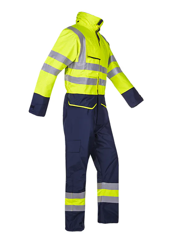 Sioen Carret flammschützender, antistatischer Warnschutz-Winter-Regen-Overall