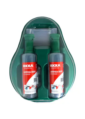 OXXA Safety Products Bravis 5930 Wandhalterung, inklusive 2 Augenspülflaschen je 500 ml