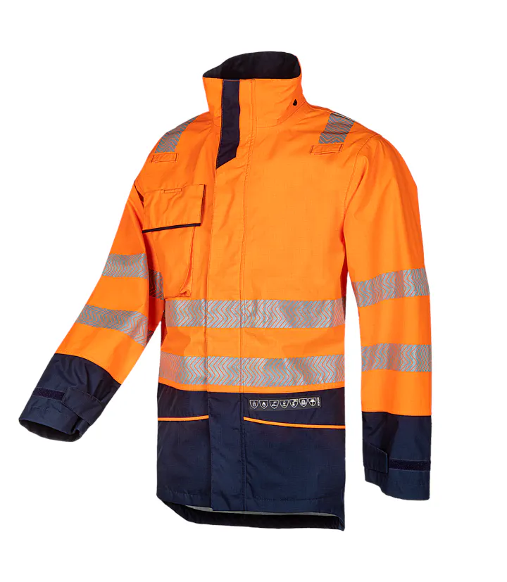 High Vis Orange/Marineblau