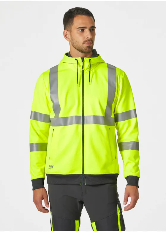 Helly Hansen Addvis 79094 Arbeitspullover mit Reißverschluss, High-Visibility-Kapuze, Stretch