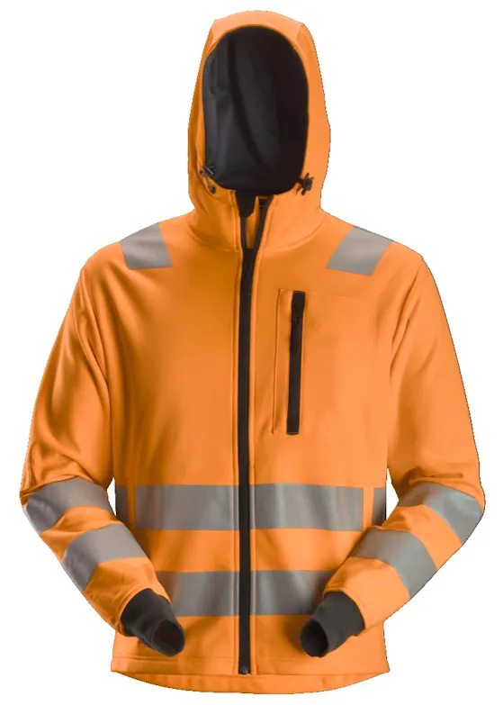 Snickers Workwear AllroundWork 8039 Hoodie mit Reißverschluss, KL2/KL3, reflektierend, High-Visibility