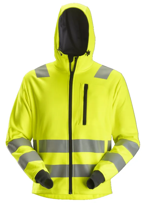 Snickers Workwear AllroundWork 8039 Hoodie mit Reißverschluss, KL2/KL3, reflektierend, High-Visibility