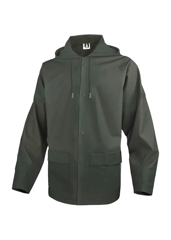 Delta Plus Warnschutz-Regenjacke aus Polyester mit einer polyurethanbeschichteten Außenseite