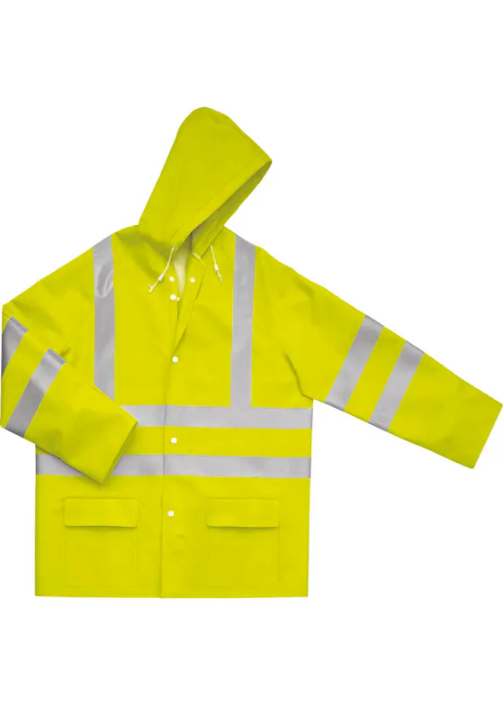 Delta Plus Signal-Regenjacke aus Polyester mit polyurethanbeschichteter Außenseite