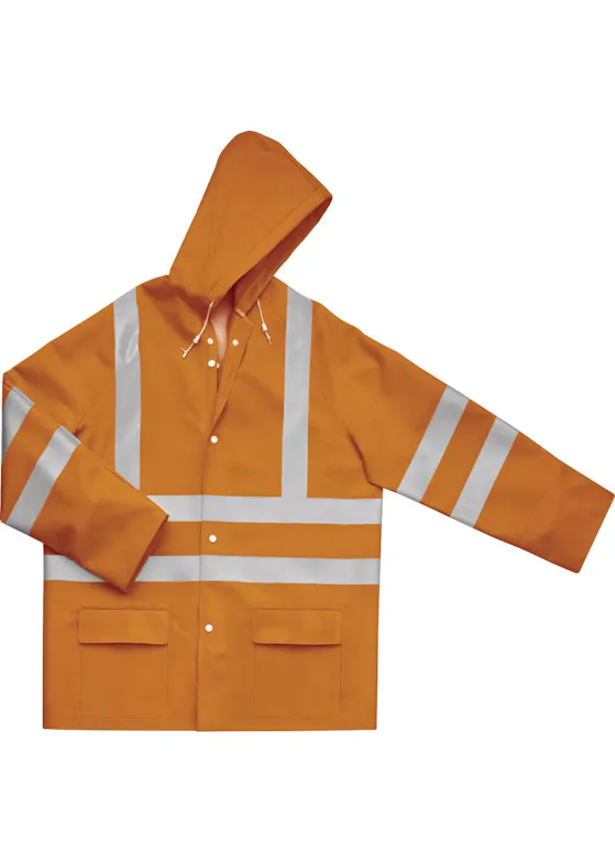 Delta Plus Signal-Regenjacke aus Polyester mit polyurethanbeschichteter Außenseite