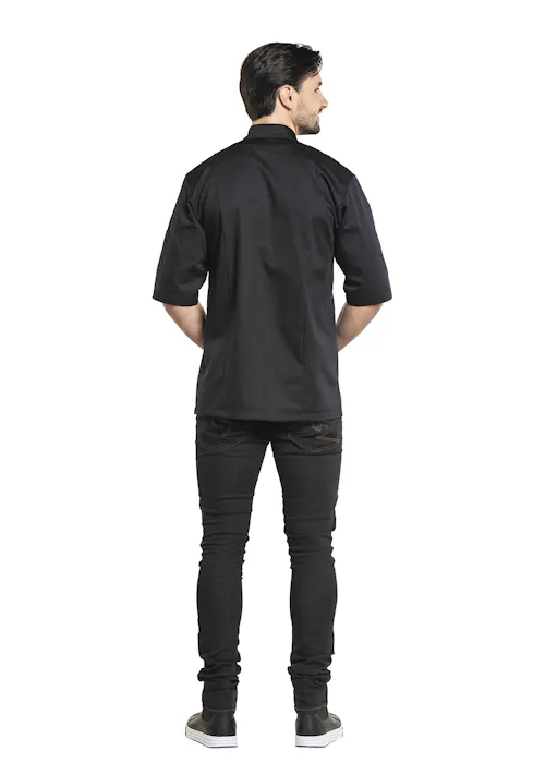 Chaud Devant Bacio Schwarz Kurzarm-Kochjacke