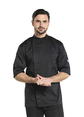 Chaud Devant Bacio Schwarz Kurzarm-Kochjacke