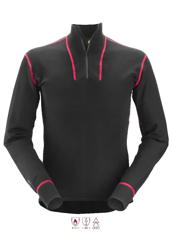 Snickers Workwear ProtecWork 9462 Wollen Shirt met Lange Mouwen en Rits Vlamwerend