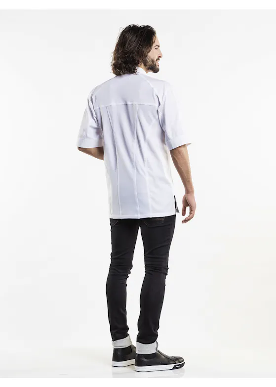 Modena UFX White Short-Sleeve Chef Jacket