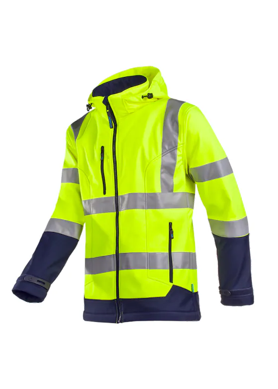 Sioen laminierte Warnschutz-Softshelljacke mit abnehmbarer Kapuze Fuller 9933A2TU1