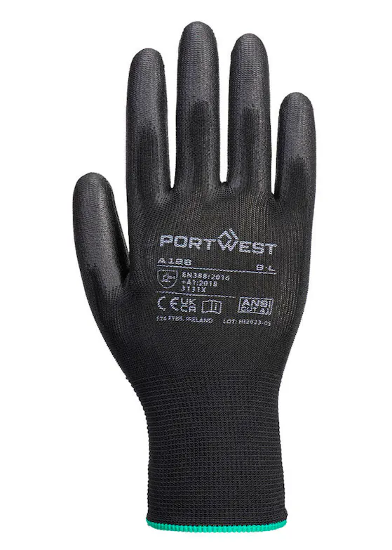 Portwest PU Palm Glove, Latex-Free (Retail Pack)