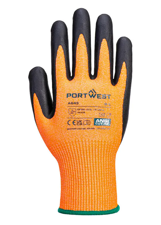 Portwest Amber Cut Glove - Nitrile Foam