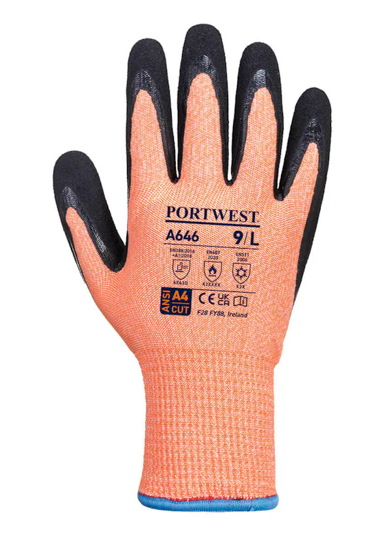 Portwest Vis-Tex Winter HR Cut Glove Nitrile