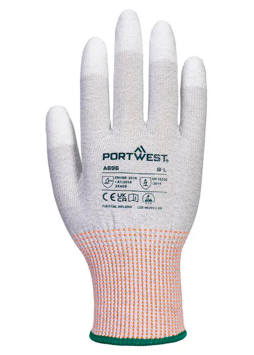 Portwest LR13 ESD PU Fingertip Cut Glove (12 paar)