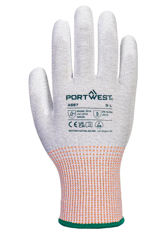 Portwest LR13 ESD PU Palm Glove (12 Pairs)