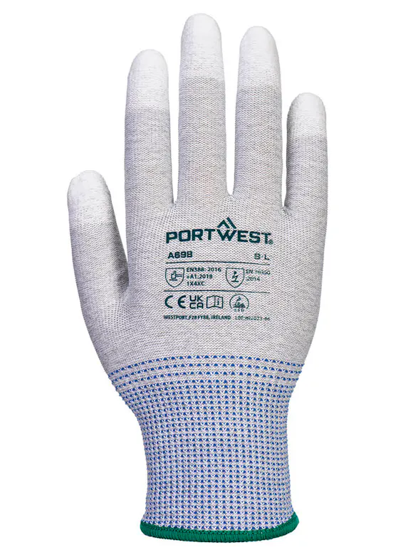 Portwest MR13 ESD PU Fingertip Gloves (12 Paar)