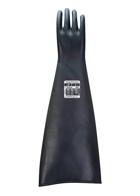 Portwest Heavyweight Latex Rubber Gauntlet, 600 mm