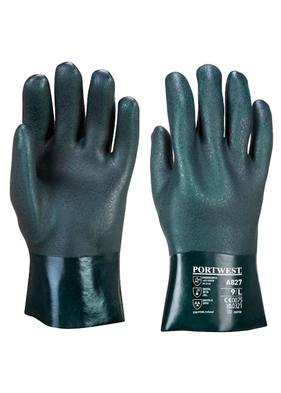 Portwest Double-Dipped PVC Gauntlet, 27 cm