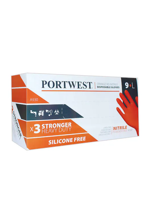 Portwest Orange HD Disposable Glove (100 st.)