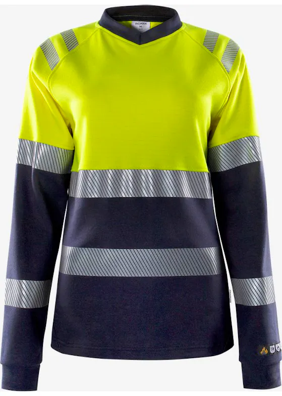 Fristads Flamestat Hi-Vis Damen-T-Shirt mit langen Ärmeln Klasse 1 7108 Tfl
