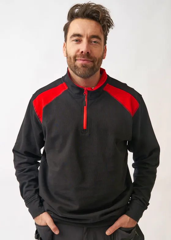 Blåkläder 3353 Sweatshirt, bicolor, mit halbem Reißverschluss