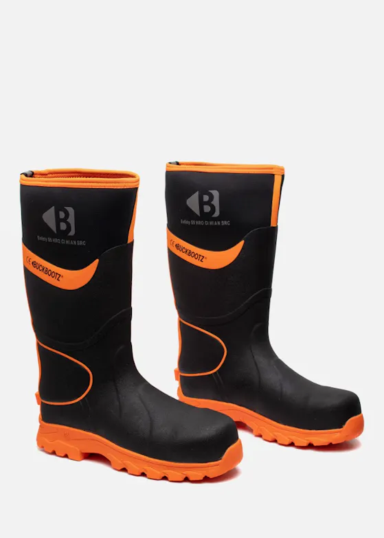Buckbootz BBZ8000 S5S-Arbeitsstiefel, Schwarz/Orange
