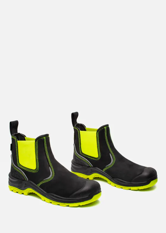 Buckbootz Buckz BVIZ3 Highviz Arbeitsschuh S3 Gelb / schwarz
