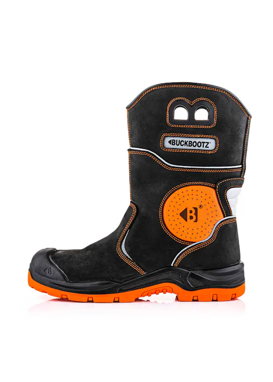 Buckbootz BVIZ50RBK Arbeitsstiefel S7S, Schwarz / Orange