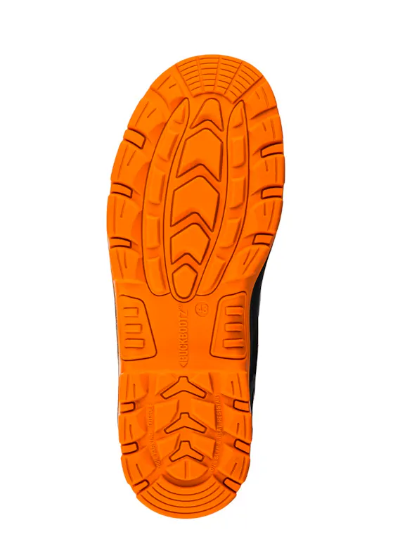 Buckbootz BVIZ50RBK Arbeitsstiefel S7S, Schwarz / Orange