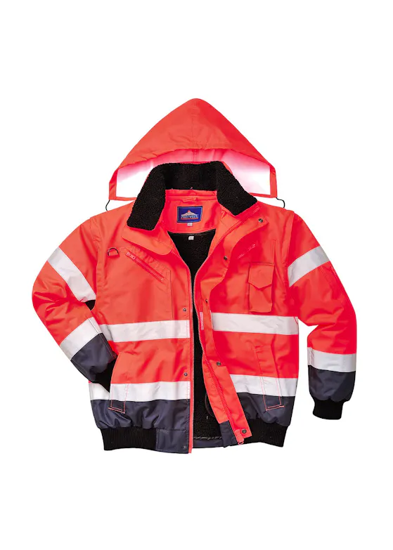 Portwest Hi-Vis-Kontrast-Bomber-Arbeitsjacke