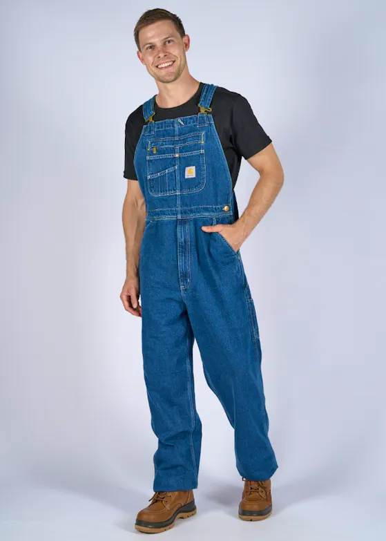 Carhartt 104672 Denim Bib Overall Loose Fit Regular Fit