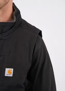 Carhartt 104277 Vest Washed Duck Sherpa-Lined Mock-Neck miniatuur