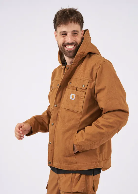 Carhartt Relaxed-Fit Washed-Duck Sherpa-Lined Utility Jacket