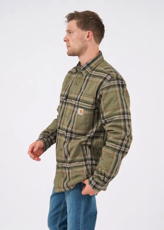 Carhartt TJ4452 105430 M Sherpa-Lined Shirt Jac Flannel Relaxed Fit