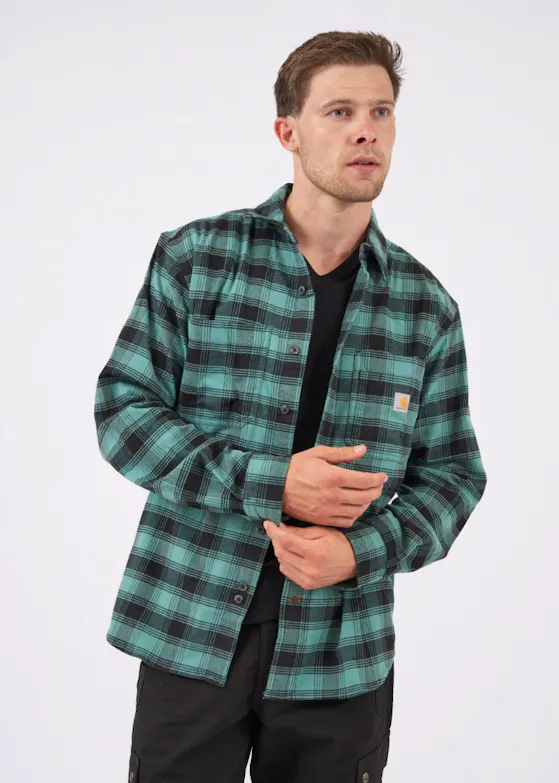 Carhartt 105432 M Plaid Shirt Flannel Long-Sleeve Rugged Flex Relaxed Fit Stretch